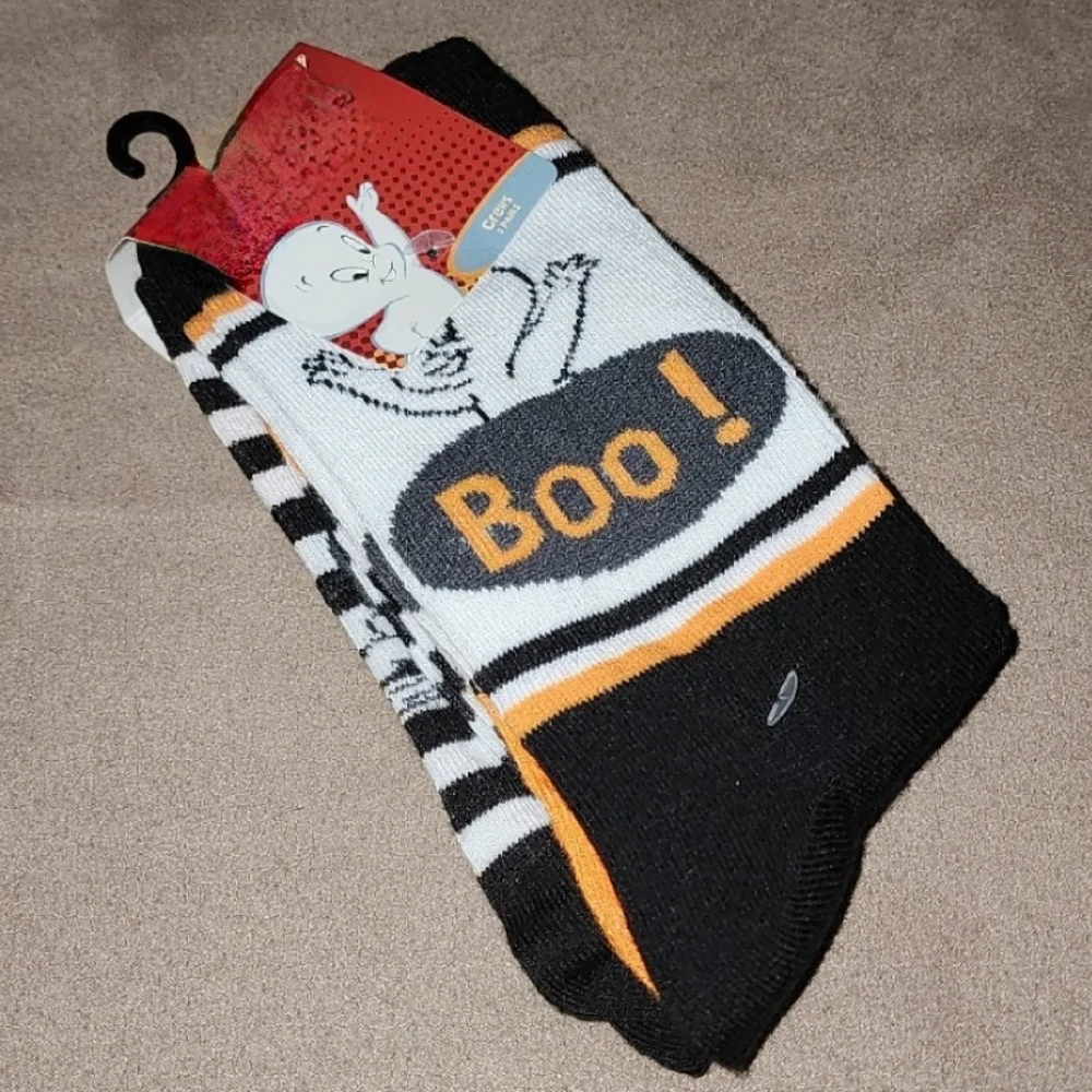 Casper the Friendly Ghost Halloween Crew Socks 3-Pair